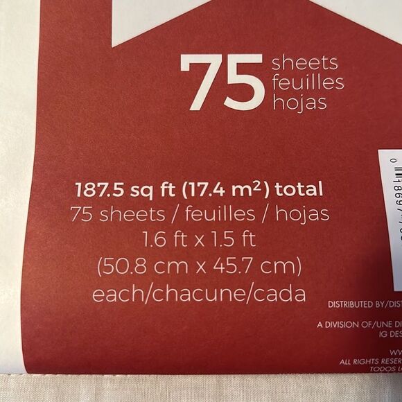 Shipping Supplies: 75 Sheets of Sheer Plain White Tissue Gift Wrap - Picture 3 of 7